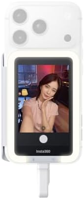 Insta360 Snap Selfie Screen with Light - 4K Magnetic Selfie Monitor Screen for Selfie, Vlogging, Compaitble with iphone 15/16/17 Pro, Adjustable Lighting, Touchscreen Control, Wired Instant Connection by Unknown