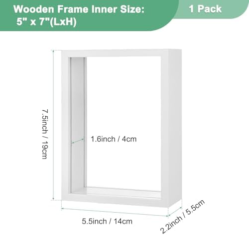 M METERXITY Dried Flower Frame 5x7in Double Acrylic for DIY White - Image 3