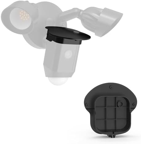 Sun Rain Shade Camera Cover Compatible with R-ing Floodlight Cam Wired Plus, for R-ing Floodlight Outdoor Weather-Resistant Rain Shield Accesorios (Black) by Koroao