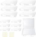 12 Pcs Clear Paper Storage Box, White, 12.4 x 9.84 x 1.18 Inches by OLUTACOT