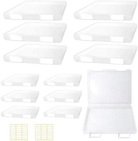 12 Pcs Clear Paper Storage Box, White, 12.4 x 9.84 x 1.18 Inches by OLUTACOT