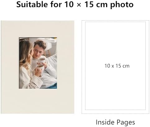 Small 4x6 Photo Album 24 Pockets Linen Cover Beige - Image 2