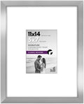 Americanflat 11x14 Picture Frame - Matted to 5x7 - Engineered Wood - Silver by Americanflat