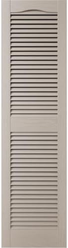Ekena Millwork Lifetime Vinyl LL1S14X07500CL Standard Cathedral Top Center Mullion, Open Louver Vinyl Shutters, w/Installation Shutter-Lok's & Matching Screws (Per Pair), 14.5"W x 75"H, Clay - Image 2