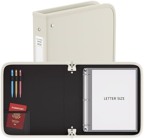 Fireproof 3 Ring Binder with Zipper, 1.5" D Rings Holds 375 Sheets - Image 2