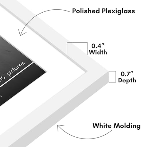 Americanflat 13x16 Picture Frame - Matted to 9x12 - Slim Molding - White - Image 3