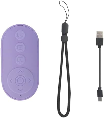 2026 Upgraded Wireless Phone Camera Remote Control with Zoom in/Out, Versatile Shutter for iPhone, Page Turner for e-Book Reading, Short Video Scroller for Ti*ktok (Purple) - Image 7
