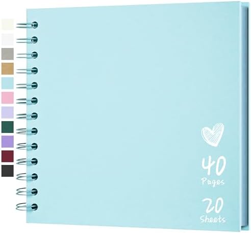 Scrapbook Photo Album 7"x7" 20 Sheets 40 Pages Hardcover Kraft Paper Khaki by Hiwhy