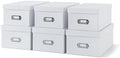 Soul & Lane - White Photo Storage Boxes with Lids, Set of 6 in 2 Sizes by SoulLane