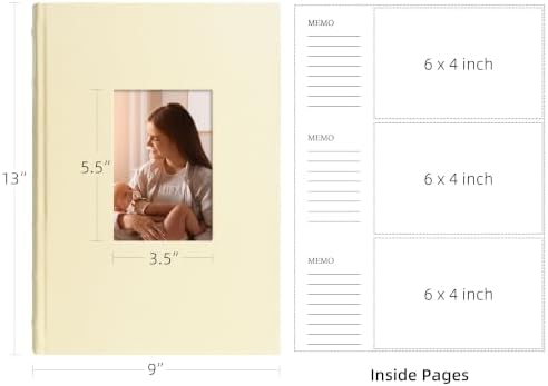 Vienrose Photo Album 4x6 300 Photos PU Leather Cover White - Image 3