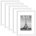 upsimples 9x12 Picture Frame, Gallery Wall Frames Set of 5, White by upsimples