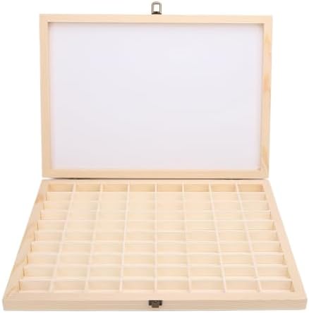 80 Slots Wooden Camera Film Display Box, Solid Wood Reel Storage Cabinet with Snap Closure Design, for 135 35mm Films and Small Items by Wisoqu