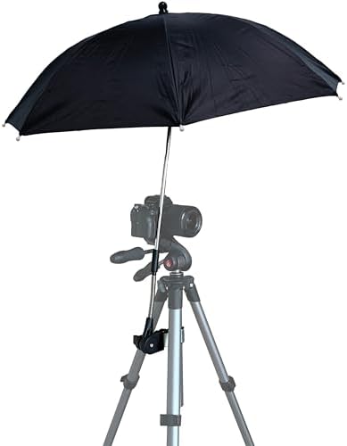 Tripod Umbrella with 360° Clamp, All-Weather Studio & Outdoor Photography, Filming, Observation (Black) by EnouTech