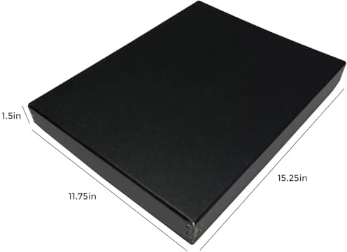 Lineco Museum Archival Storage Box, Drop Front, 11.75x15.25x1.5 in, Black - Image 2