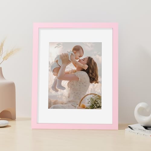 Vittanly 11x14 Picture Frame Made of Solid Wood for Wall or Tabletop, Pink - Image 4