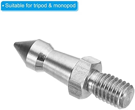PATIKIL M8 Thread Tripod Spike, 6 Pack Camera Tripod Ground Spike Screw Stainless Steel Spike Mount Adapter for Monopod Style 2, Silver - Image 4