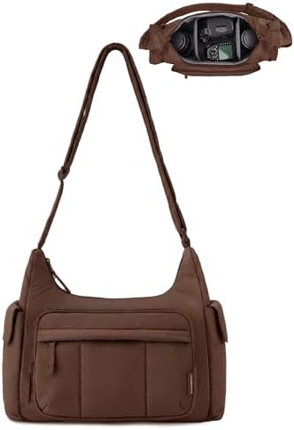 BAGSMART 2 in 1 Puffy Camera Bag for Photographer Everyday Shoulder Bag by BAGSMART