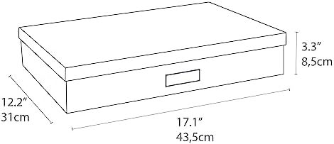 Bigso Sverker Fiberboard Legal and Art Storage Box | Scrapbook Storage Box for Loose Papers and More | Durable Document Boxes with Lid and Metal Label Holder | 17.1’’ x 12.2’’ x 3.3’’ | Grey - Image 3
