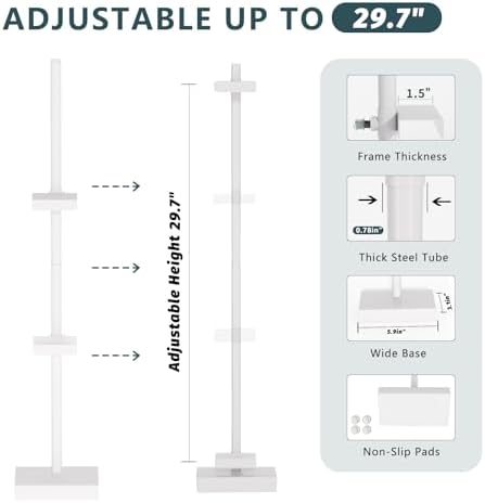 31.5"H Adjustable Tabletop Picture Frame Stand, Tabletop Easel Stand, White - Image 5