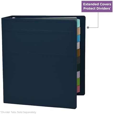 Carstens 3-Inch Heavy Duty 3-Ring Binder - Side Opening, Navy Blue, Durable Plastic, Precision No-Gap Rings, Waterproof Cover, No Pockets, Holds 400 US Letter Sheets, BPA-Free, Made in USA (1749-3R) - Image 6