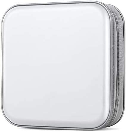 CD/DVD Case Wallet, 48 Capacity, White, Plastic + PP Film + Non-Woven Fabric, Lightweight, Portable by Bivisen