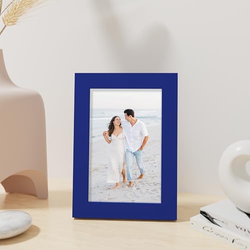 Vittanly 4x6 Picture Frame Made of Solid Wood for Wall or Tabletop, Royal Blue - Image 4