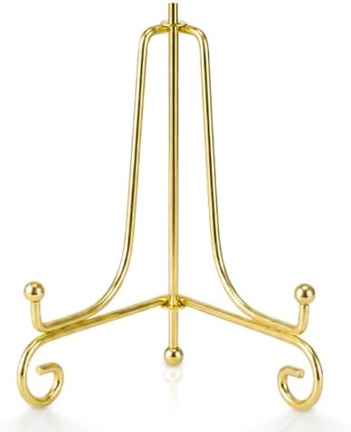 Artliving Plate Stands for Display, 7 Inch Decorative Plate Holder, Metal Picture Stand for Table, Small Easels for Display Card, Photo, and PSA Slab - Ideal for Party and Wedding (Gold, 2 Pack) by Artliving