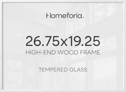 Homeforia 26.75x19.25 White Oak Puzzle Picture Frame, High-End Wood, Glass by Homeforia