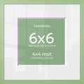 Homeforia 6x6 Green Picture Frame, High-End Metal, 4x4 Mat, Glass by Homeforia