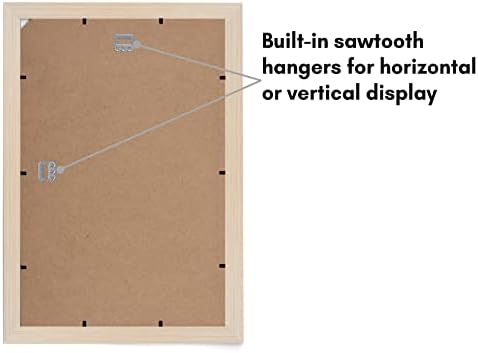 Americanflat 11x17 Picture Frame with Shatter-Resistant Glass - Signature Collection - Gallery-Style Frames Made of Engineered Wood - Photo Frame for Wall Display - Light Wood - Image 5