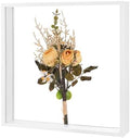 M METERXITY 1-Pack Dried Flower Frame, 12 x 12 Inch Double Acrylic Wooden Dried Flower Photo Floating Frame for Tabletop/DIY/Handicrafts [White] by MMETERXITY