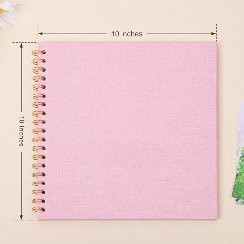 Scrapbook Photo Album 10x10 Inches 80 Pages Linen Cover Pink - Image 3