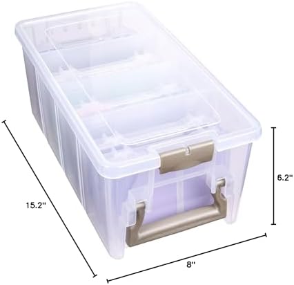ArtBin Semi Satchel Photo Storage Photo & Craft Organizer Set, Large Box with [8] Plastic Storage Cases Inside, Clear - Image 7