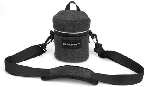 Camera Lens Case Lens Bag Compatible (3.15" x 3.74"(Canvas, Black)) by XAMOREST