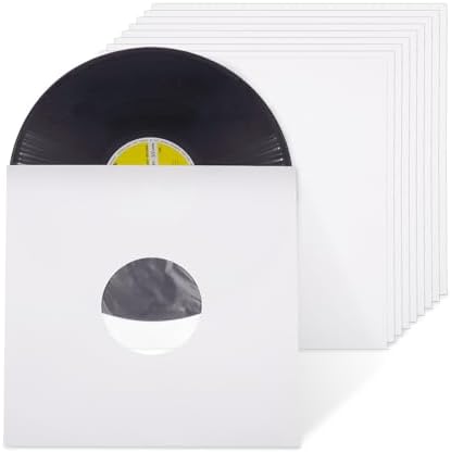 12 Inches Vinyl Record Inner Paper Sleeves with PO Film, 10pcs (Square) by sdroceRyaM