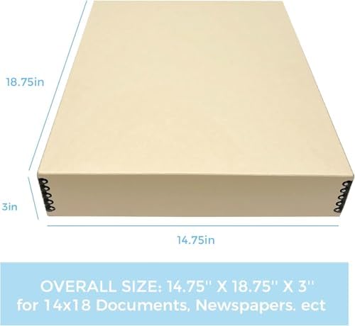 Lineco Museum Archival Storage Box, Drop Front, 14.75x18.75x3 in, Tan - Image 3