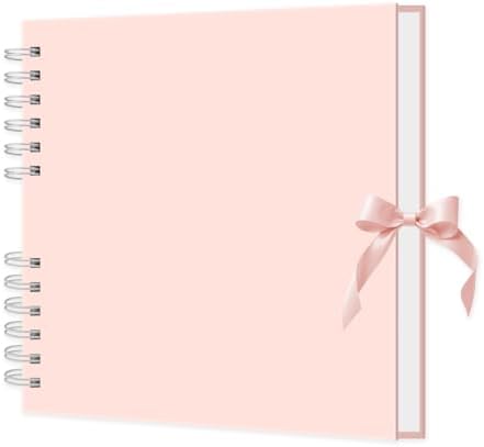 MARCADORUS Pink Scrapbook Album, 8" x 8" Scrap Book 30 Sheets (60 pages), Memory Book & Photo Album for Wedding Guest, Baby Shower, Valentines, Engagement | Scrapbooking Supplies. by MARCADORUSScrapbookCraftSupplies