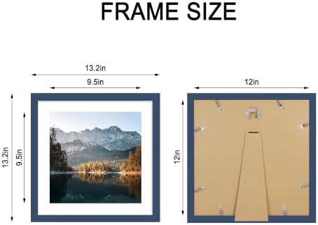12x12 Picture Frame Set of 4 with Real Glass, Wall & Tabletop Display - Image 4