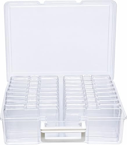 4E's Novelty 16 Pack Clear Transparent Photo Storage Box with 4x6 Photo Cases and Photo Organizing Box Plastic for Scrapbooking Containers, Classroom Organization by 4EsNovelty