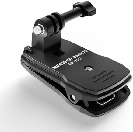 NEEWER Basics Backpack Strap Clip Clamp Mount Holder, Three Prong Adapter Compatible with GoPro Hero Insta360 DJI AKASO Action Camera Accessories for POV Video Recording, GP-102 by Neewer
