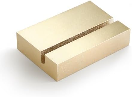 UNIQOOO 3.5" Gold Birch Wood Stand for Monthly Desk Calendar, Wooden Block Base, Cardstock Holder, For Office Home Retail Reception Decor, Photo Display, 10 Pack by UNIQOOO