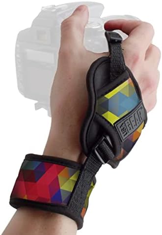 USA Gear Professional Grip Camera Wrist Hand Strap with Geometric Neoprene Design and Metal Plate - Compatible with Canon, Fujifilm, Nikon, Sony and more DSLR, Mirrorless, Point & Shoot Cameras by USAGEAR