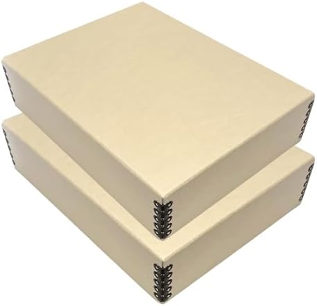Lineco Drop Front Archival Storage Box, 9.75x12.75x3 in, Tan, 2 Pack by Lineco