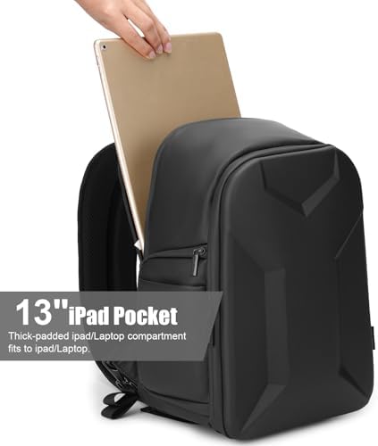 Cwatcun 2 in1 Camera Sling Bag, Camera Backpack Waterproof Leather Coating Shockproof Hardshell Camera Bag with Tripod Strap, Camera Case for Canon Nikon Sony Fuji DSLR SLR Mirrorless Camera & Lenses - Image 6