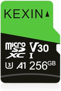 KEXIN 256GB Micro SD Card with SD Adapter microSDXC Memory Card UHS-I A1 V30 U3 Micro SD Card Full HD High Speed TF Card for Smartphone Tablet Action Camera Dash Cam Drone Game Console by Home