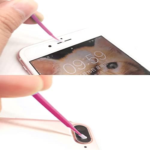 100 Pack Phone Charge Port Cleaning Tool kit,Bendable Mini Soft Round Brushes Cleaner Compatible with iPhone 11 Pro Speaker Tablet Camera Laptop Computer Smartphone, Pink - Image 6