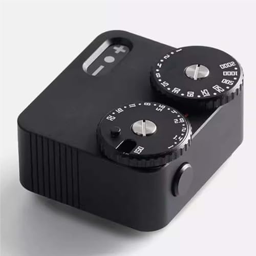 Professional Light Meter for Cameras, Real-time Exposure Tool with 2 Dials for Aperture & Shutter Speed, 45° Metering, Adjustable Cold Shoe Mount, Ideal for Vintage Photography (Black) by Unknown