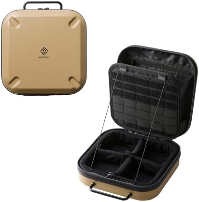 ELECOM NESTOUT Gear Storage Case, Lightweight Hard Shell, Water-Resistant, Stackable Organizer with Padded Dividers, Impact Resistant, Fits Travel Outdoor Batteries Tech Accessories by ELECOM