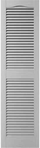 Ekena Millwork 14.5 in. W x 60 in. H Builders Edge, Standard Cathedral Top Center Mullion, Open Louver Shutters, Includes Matching Installation Spikes (Per Pair), 030 - Paintable - Image 2