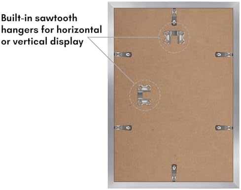 Americanflat 8x12 Picture Frame 5-Pack - Matted to 6x8 - Silver - Image 6
